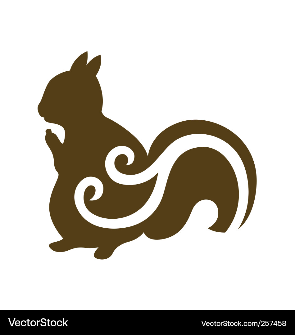 Elegant Squirrel with Swirl Vector Image