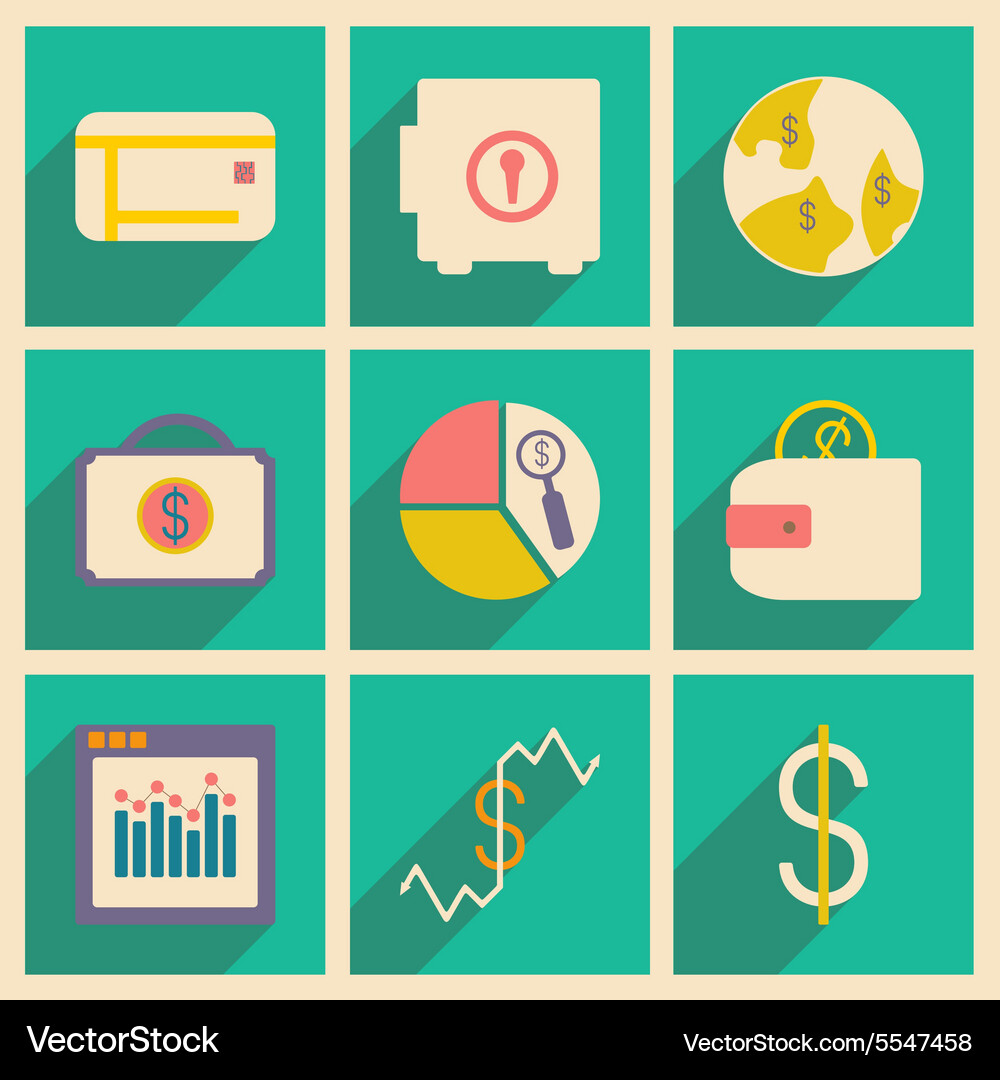 Flat with shadow concept and mobile application Vector Image