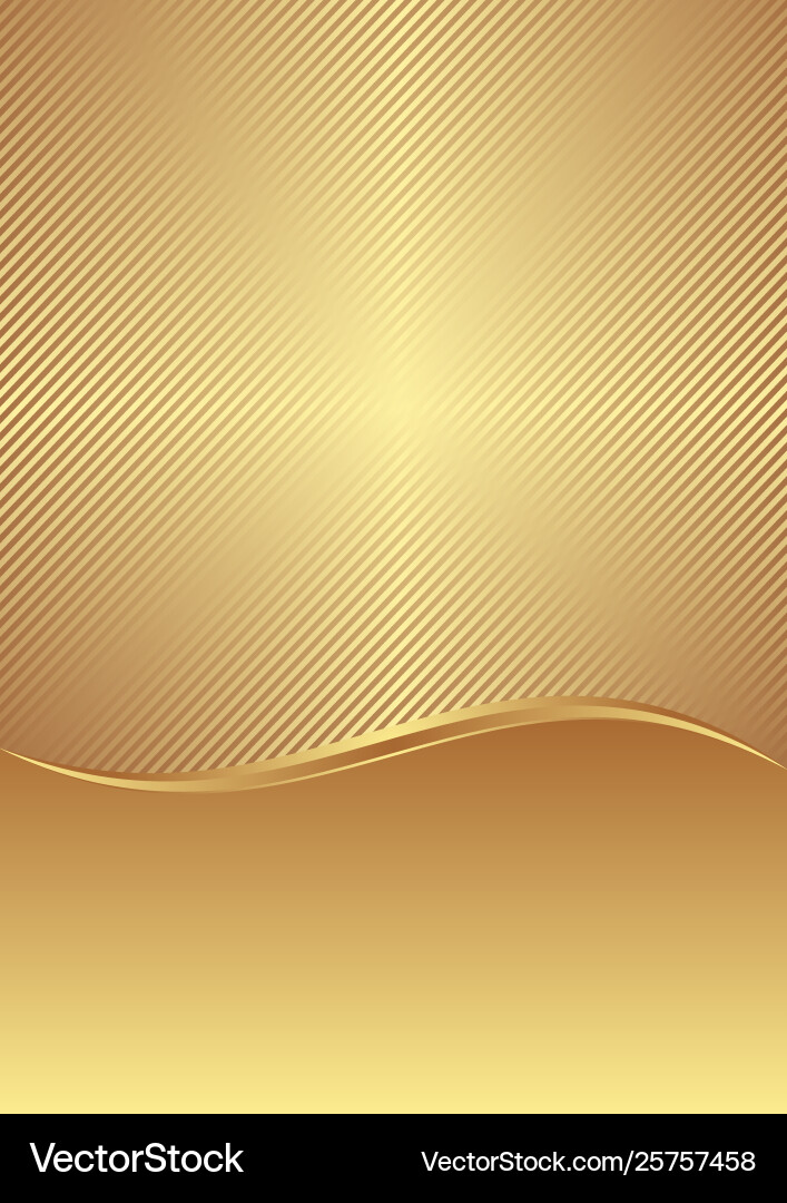 Golden abstract background with diagonal lines vector image