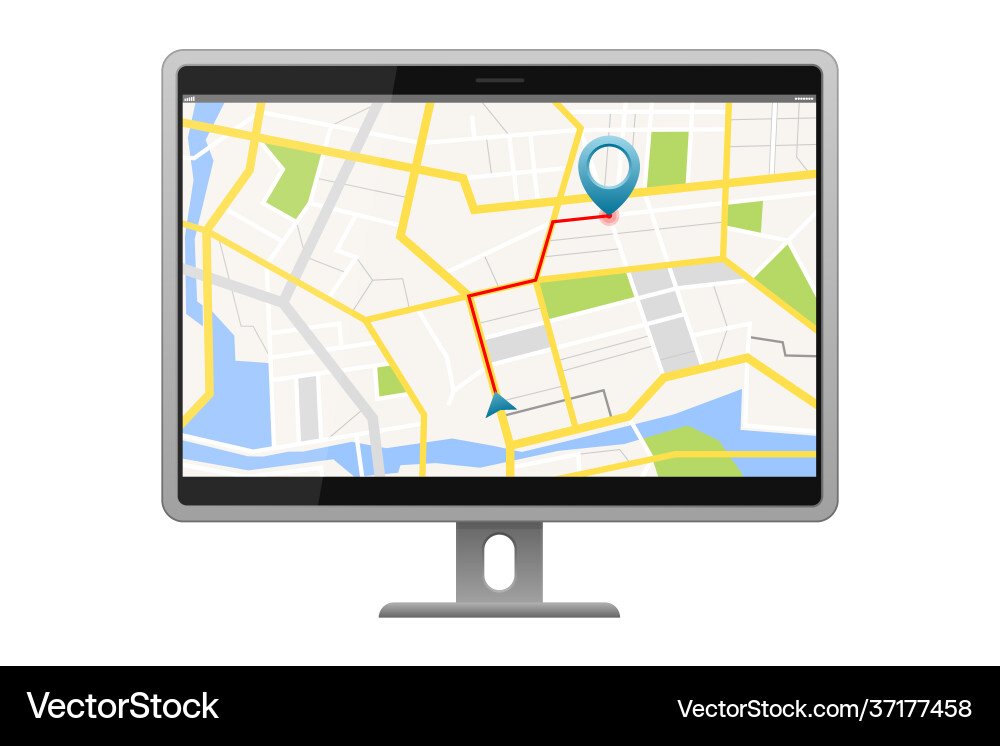 GPS Navigation Screen Display vector image