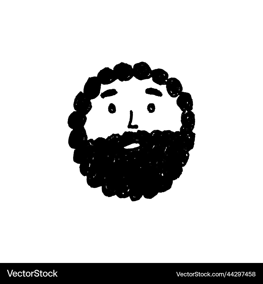 Man face with beard isolated vector image