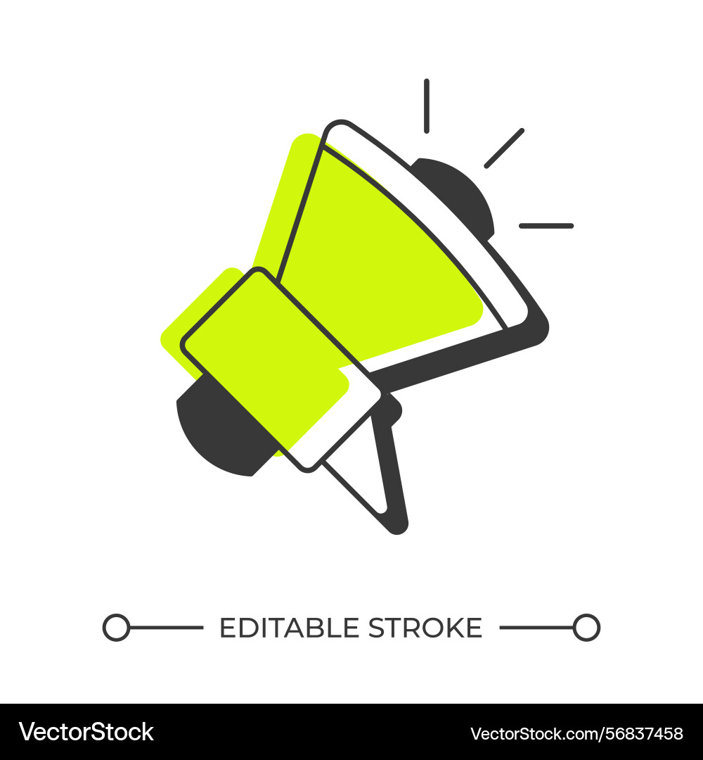 Megaphone offset shadow line icon Megaphone offset shadow line icon vector image