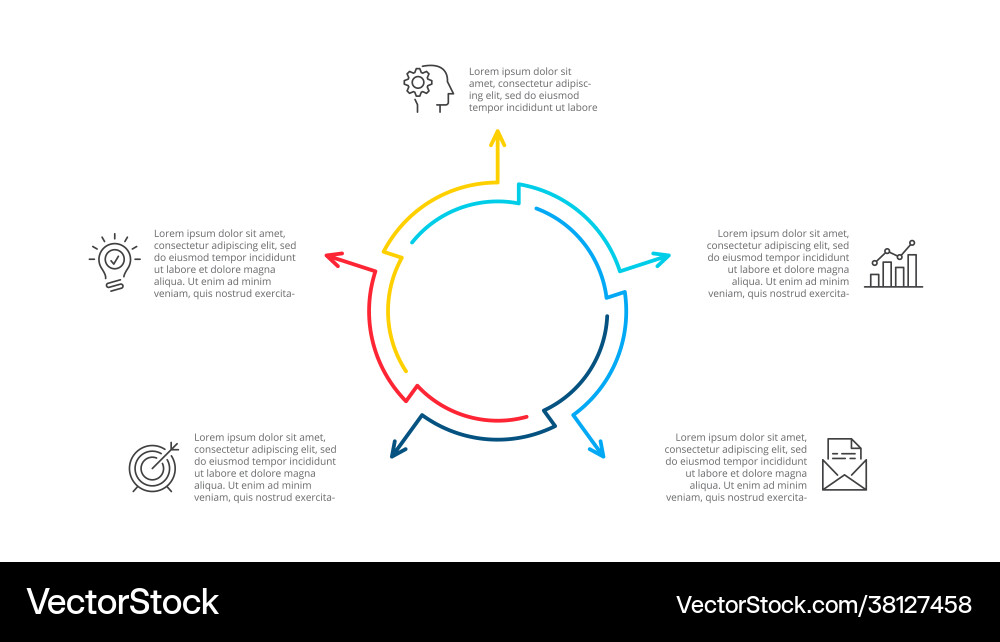 Modern Cycle Infographic with Arrows Vector Image