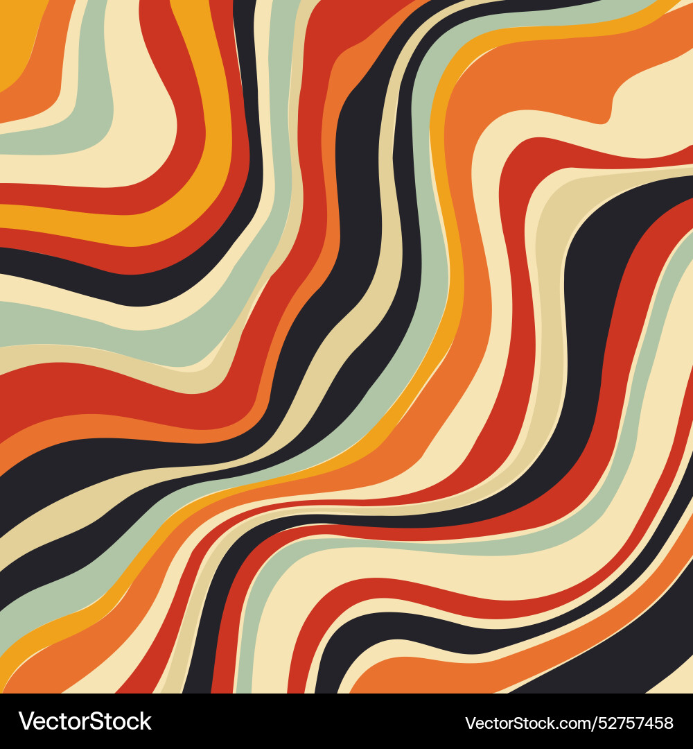 Retro styled abstract distorted line design vector image