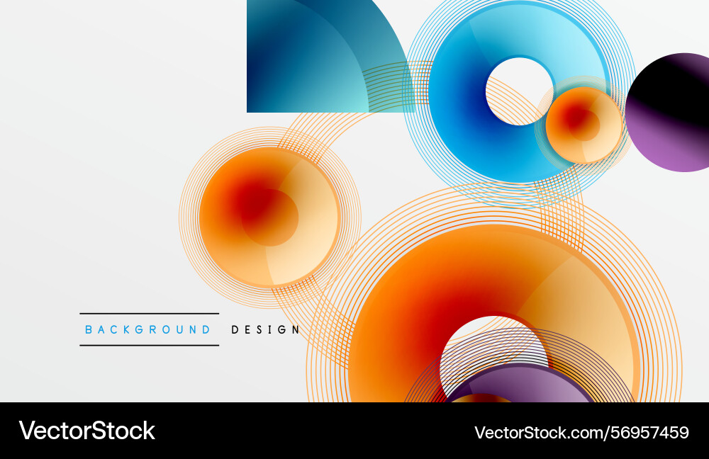 Abstract colorful circles lines create dynamic Abstract colorful circles lines create dynamic Vector Image