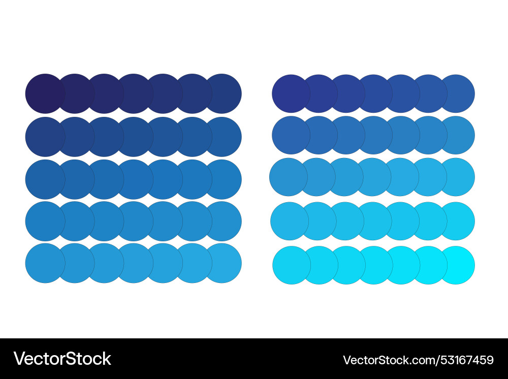 Blue color spectrum circles shade gradient Blue color spectrum circles shade gradient Vector Image