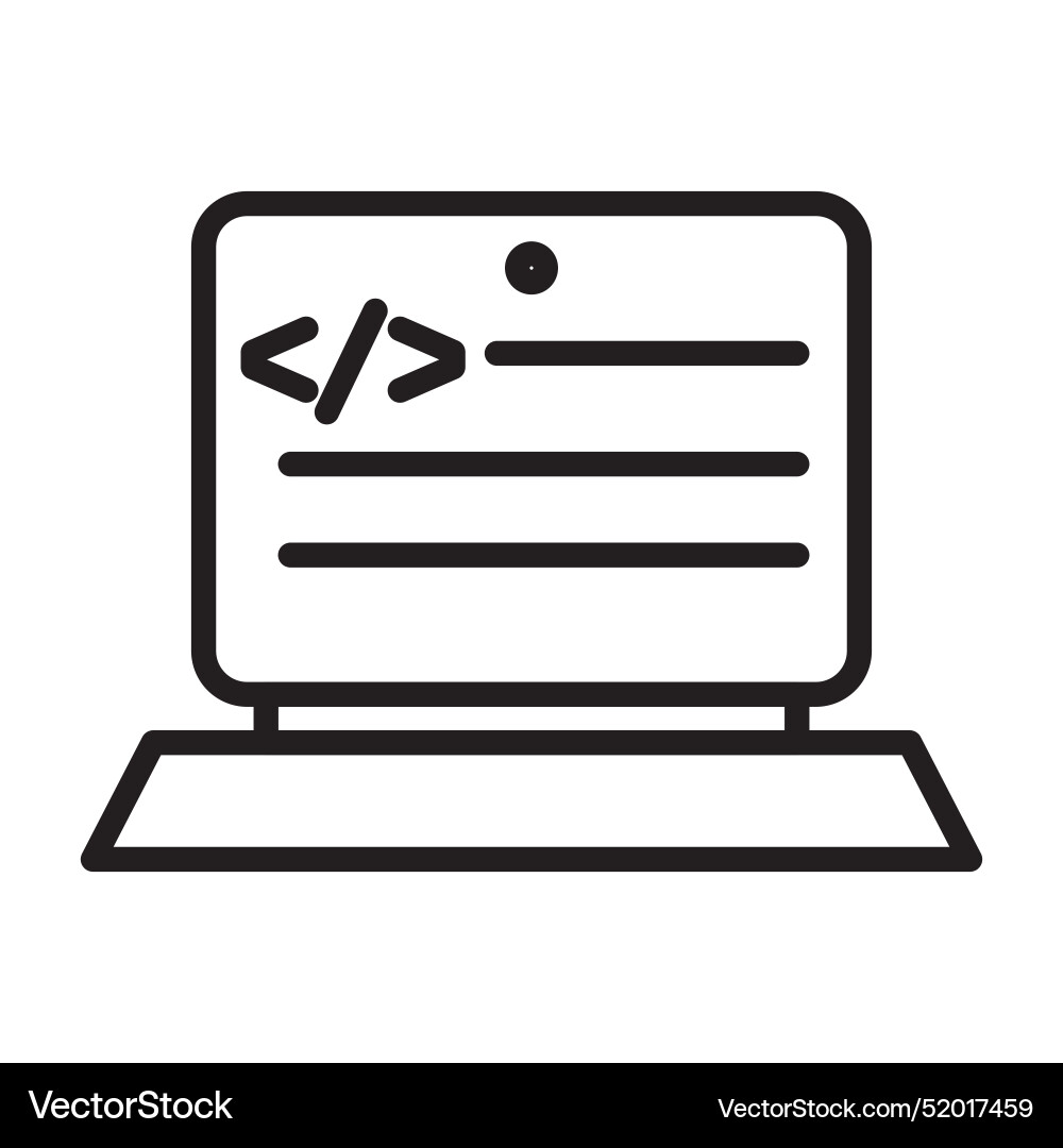 Coding program icon black line art Coding program icon black line art vector image