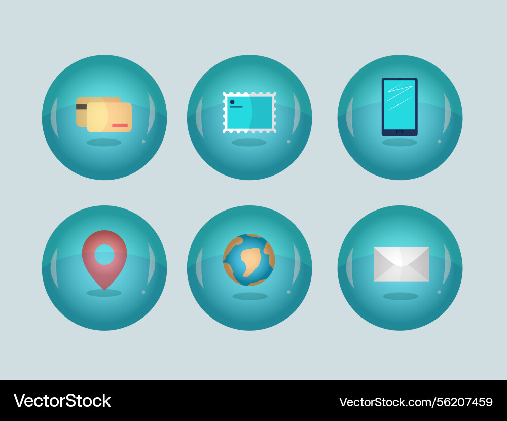 Icon set communication and connection geolocation Vector Image