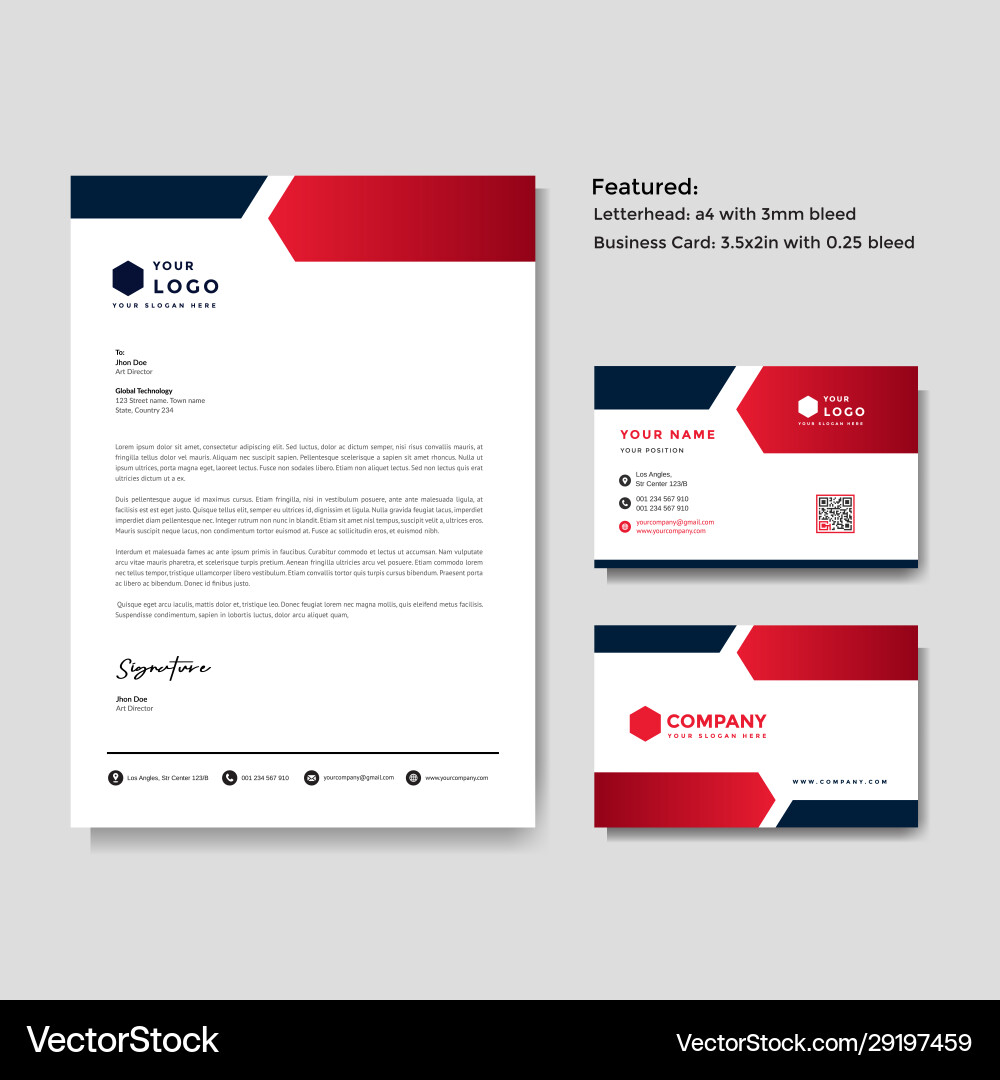 Professional creative letterhead and business Professional creative letterhead and business Vector Image