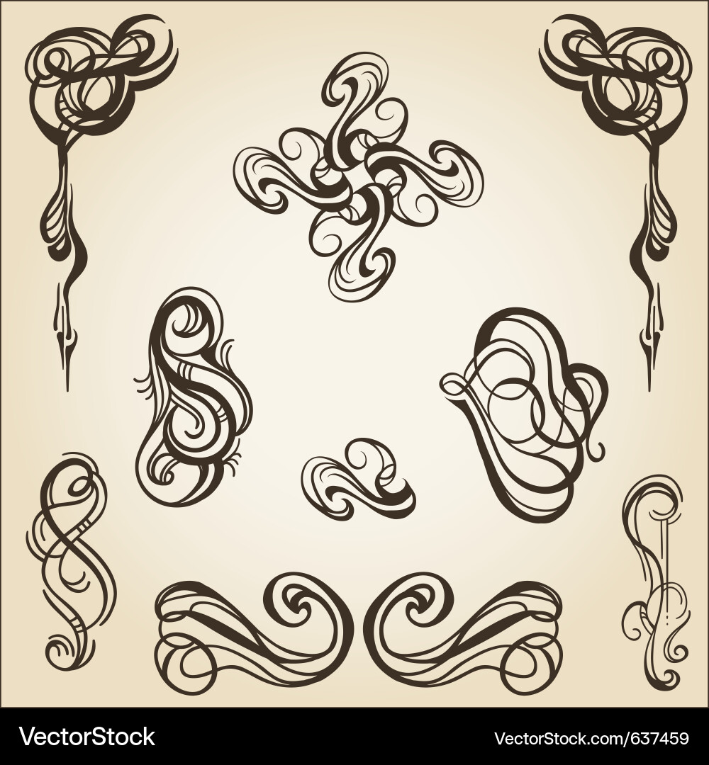 Scroll collection 1 Vector Image