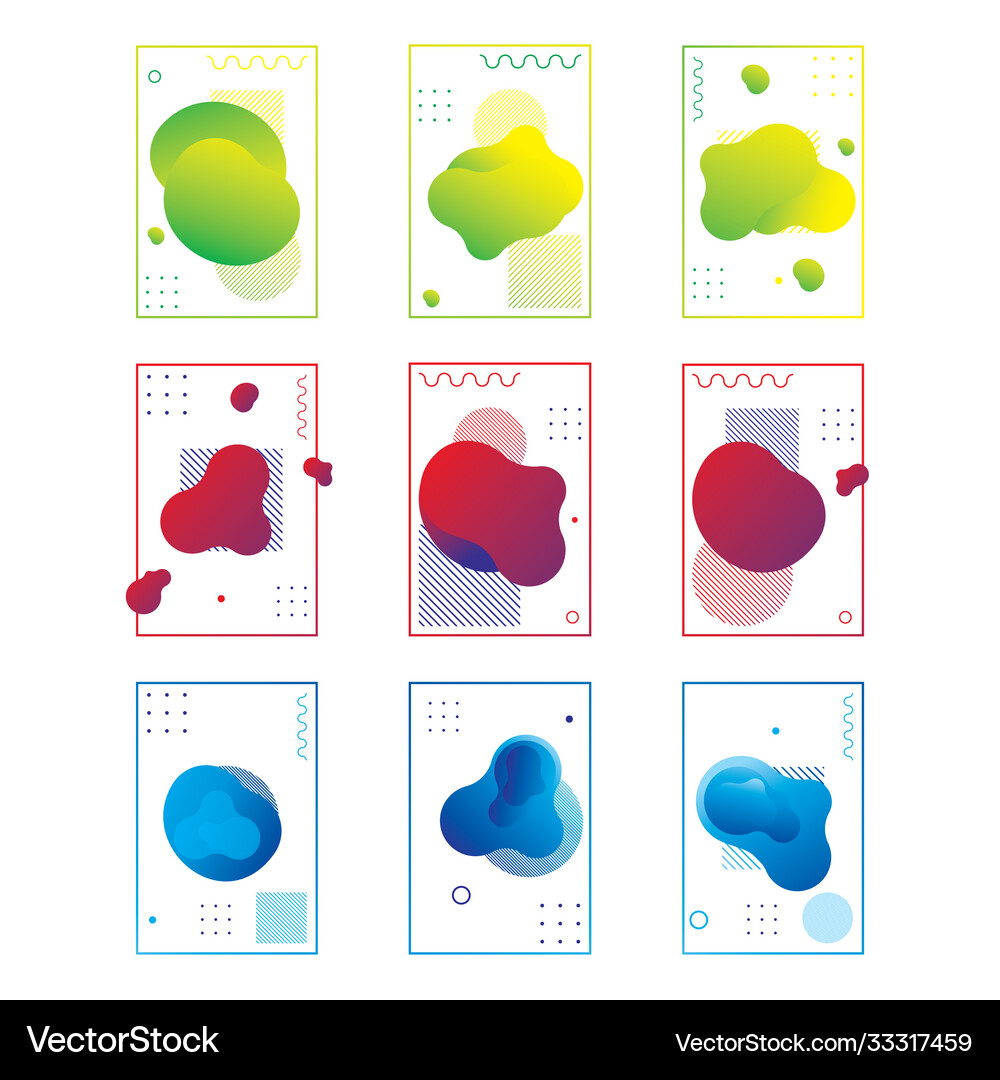 Set gradient abstract liquid shape – Royalty-Free Vector | VectorStock