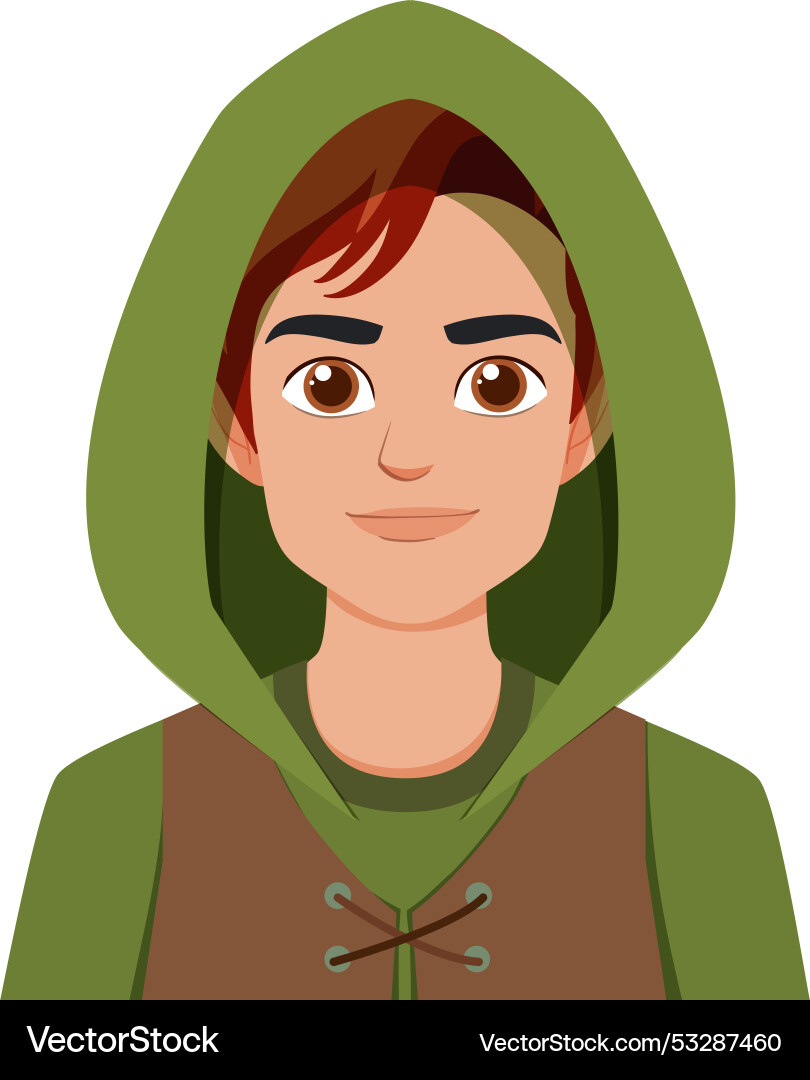 A smiling elf character A smiling elf character Vector Image