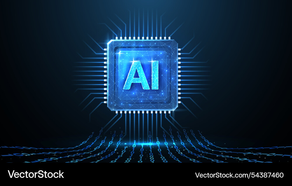 Ai letters on chip technology robot core Ai letters on chip technology robot core vector image