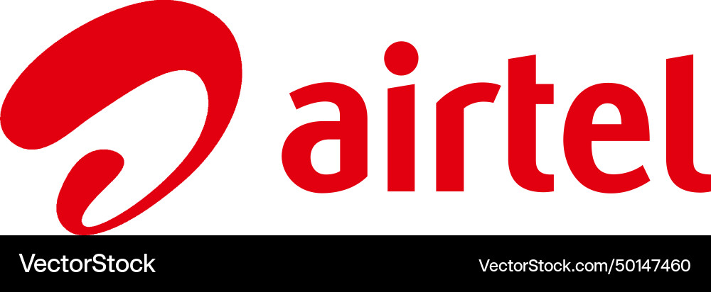 Airtel logo illumination of indian telecom Airtel logo illumination of indian telecom vector image