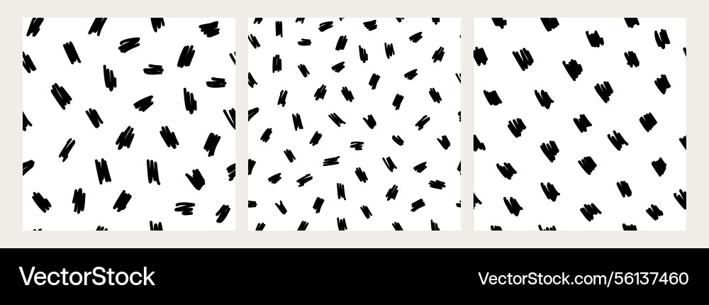 Set of hand drawn seamless abstract patterns vector image