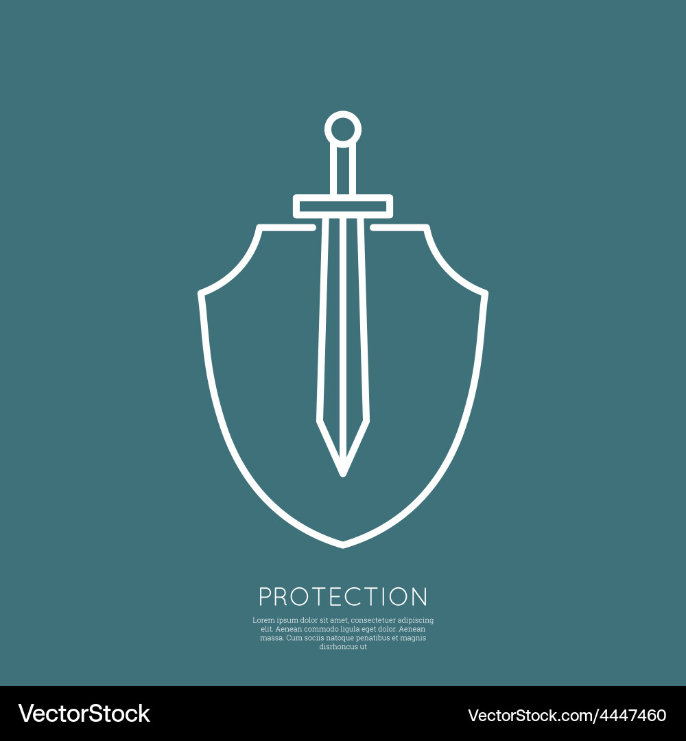 Shield and sword Royalty Free Vector Image - VectorStock