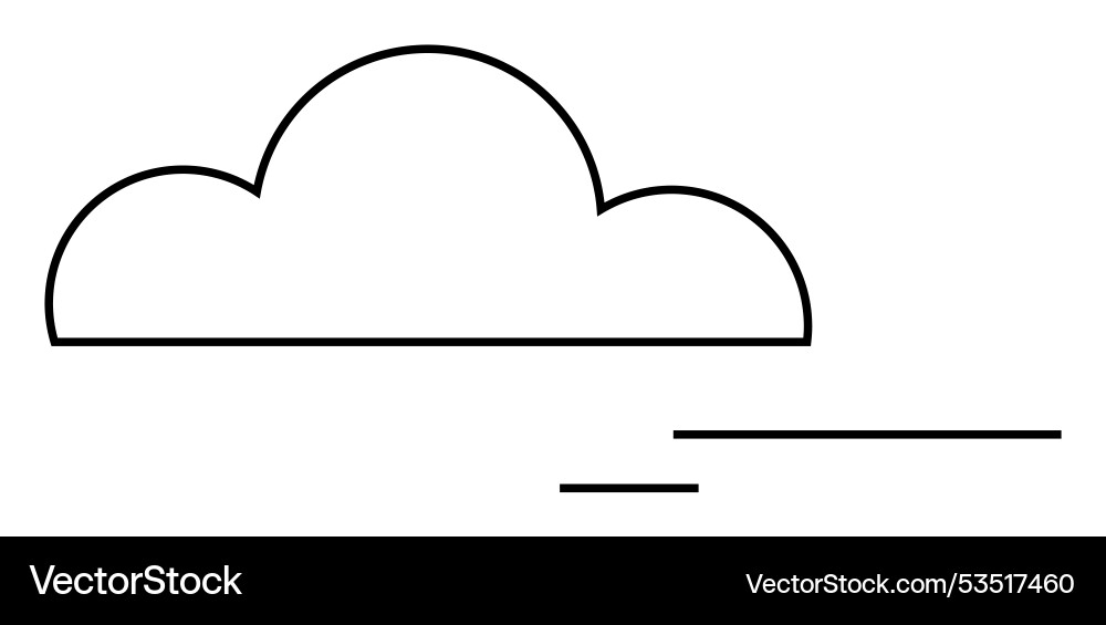 Simple line drawing of a cloud with speed lines Simple line drawing of a cloud with speed lines vector image