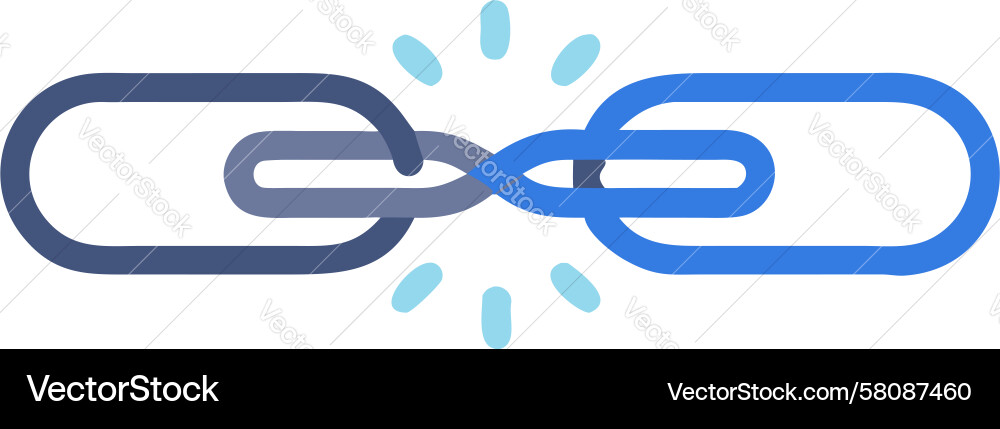 Split Chain Link Icon - Break Vector Image