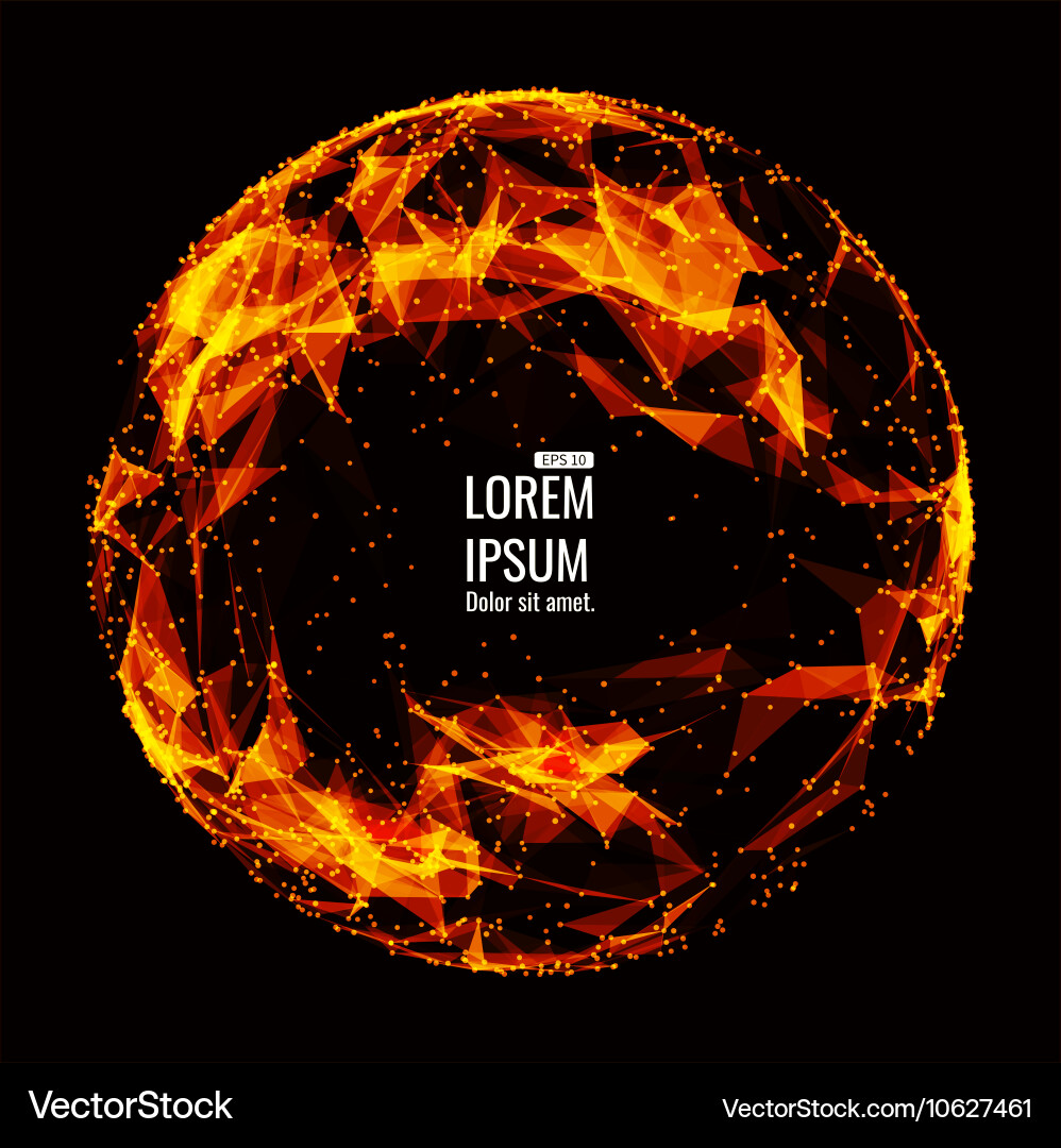 Abstract 3d illuminated distorted mesh sphere vector image
