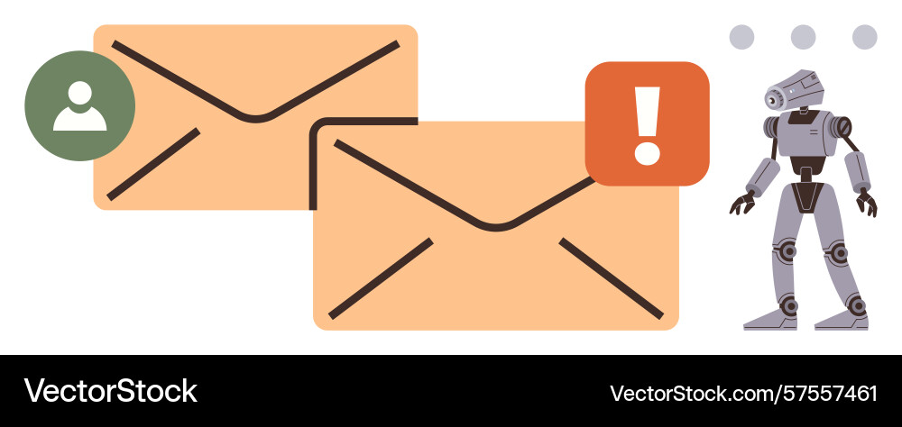 Ai-assisted email sorting with alerts Ai-assisted email sorting with alerts vector image