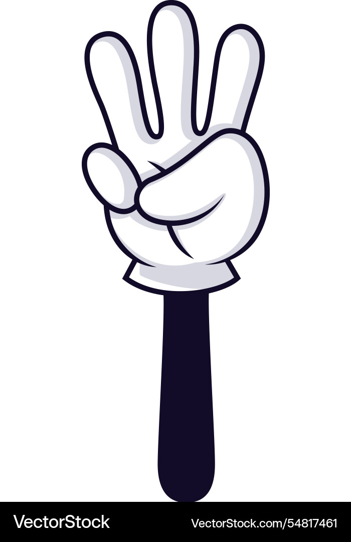 Cartoon Hand tragen einen weißen Handschuh und dunkle Ärmel Cartoon Hand tragen einen weißen Handschuh und dunkle Ärmel vektorbild