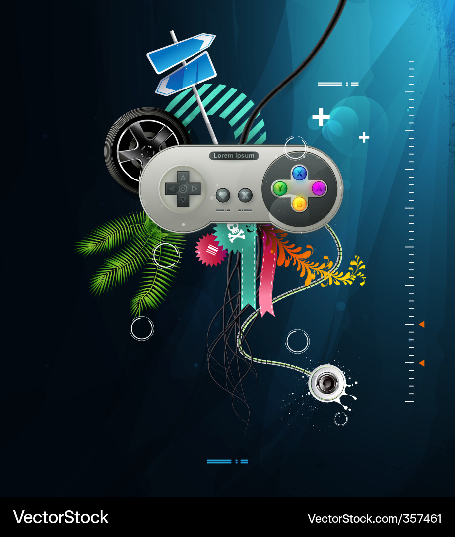 Colorful Joystick with Buttons vector image