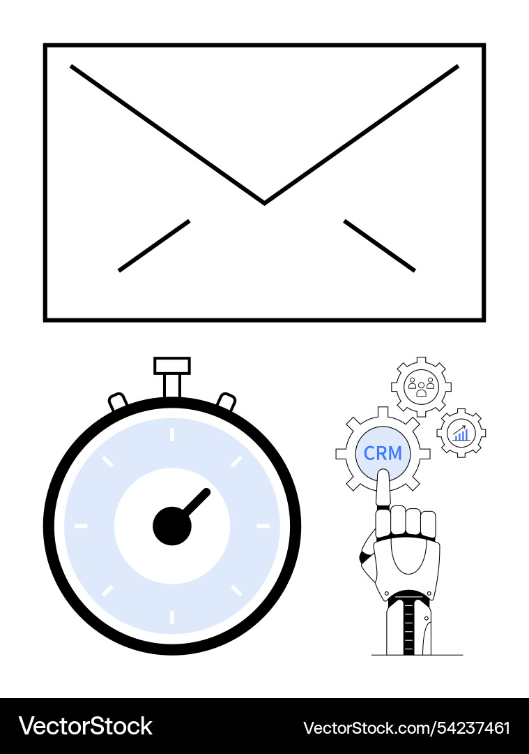 Email automation workflow enhancing crm Email automation workflow enhancing crm Vector Image