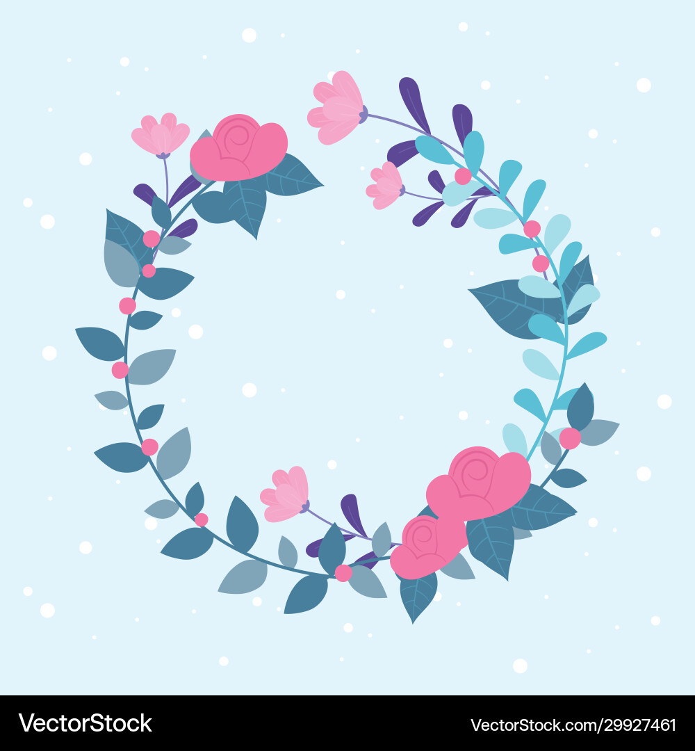 Floral Wedding Wreath Vector Image