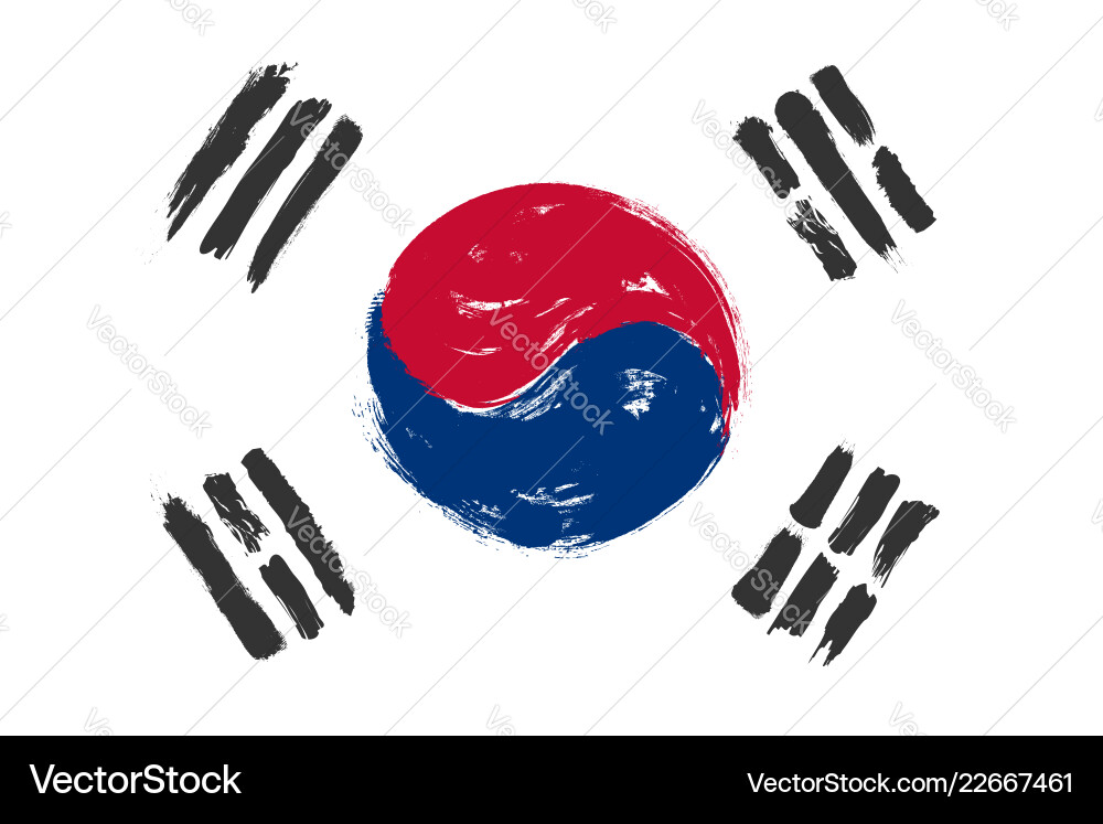 Grunge South Korea Flag Painting Vector Image