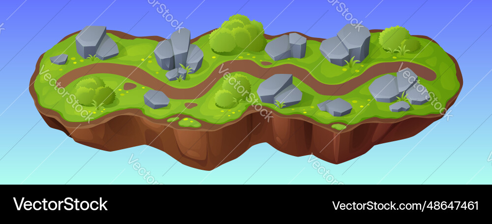 Island map for game level interface vector image