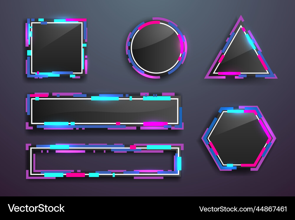 Neon Color Frames with Shadow vector image