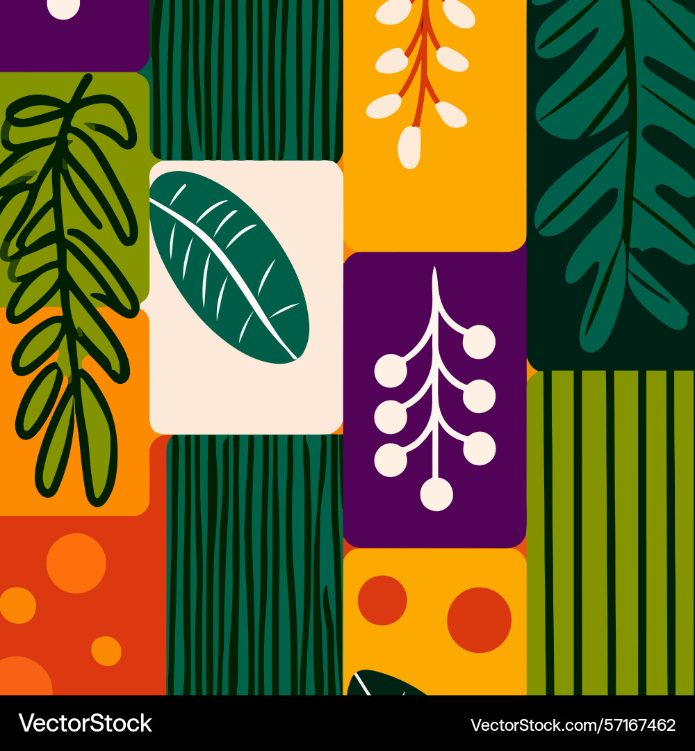 Abstract botanical pattern Vector Image