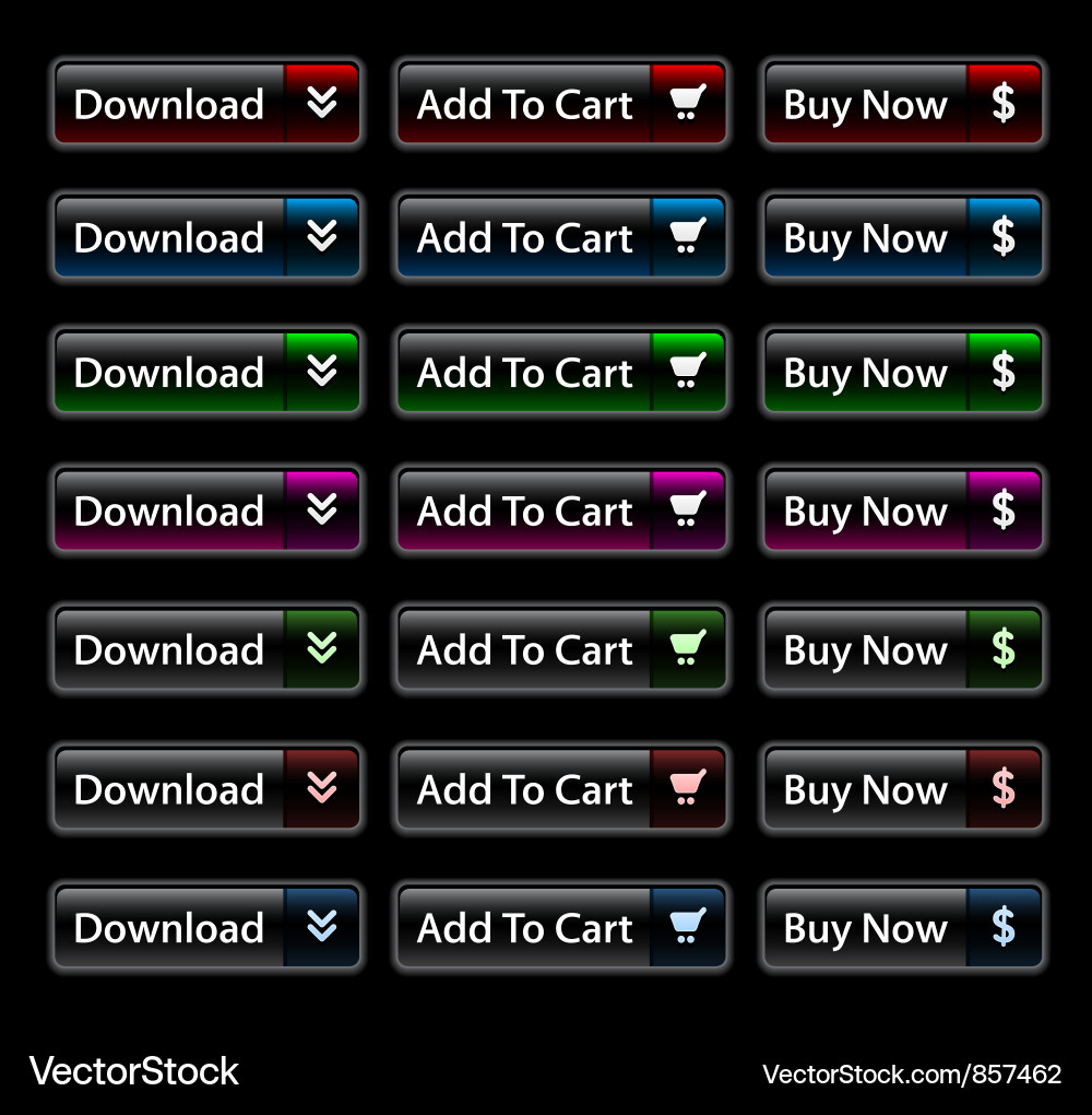 Bright Button Collection vector image
