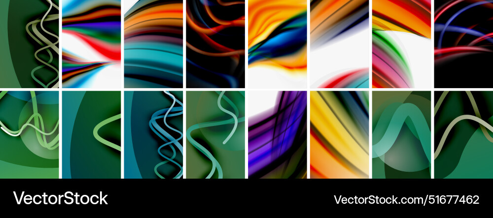 Collection of abstract background with waves Vector Image