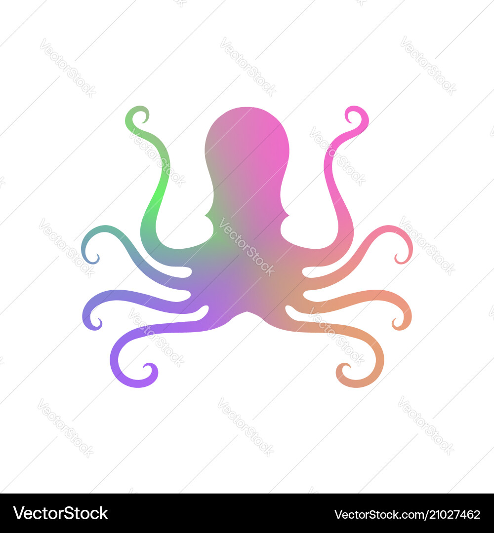 Colorful octopus icon on white background Colorful octopus icon on white background vector image