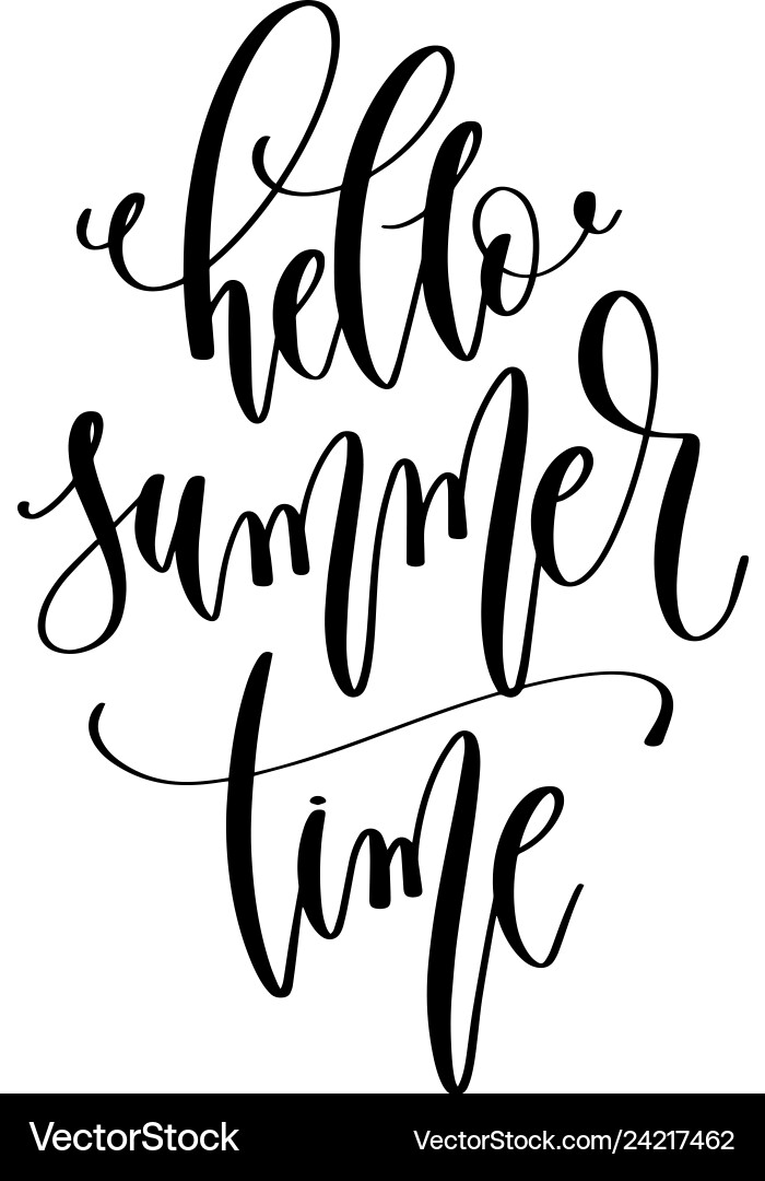 Hallo Sommerzeit - Handschrift Inschrift Hallo Sommerzeit - Handschrift Inschrift vektorbild