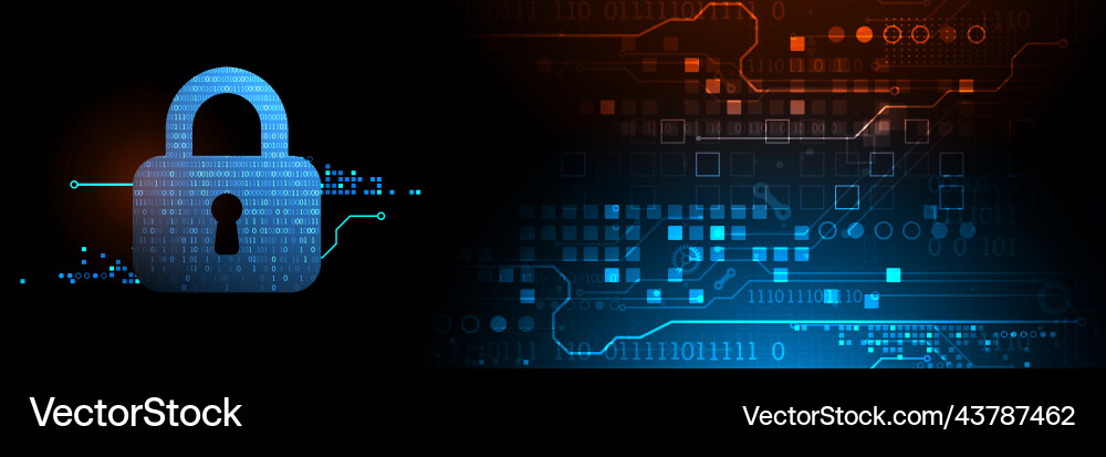 Personal data security cyber or information Personal data security cyber or information vector image