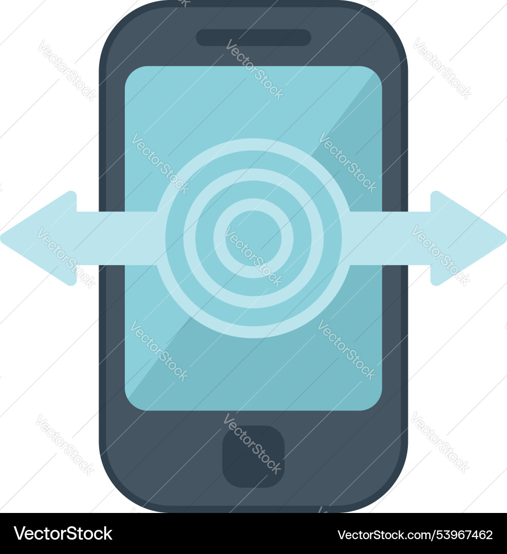 Smartphone showing data transfer with two arrows Smartphone showing data transfer with two arrows vector image