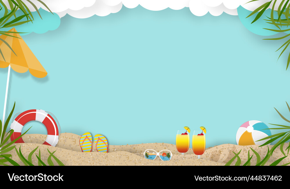 Tropical Summer Beach Scene Vector Image