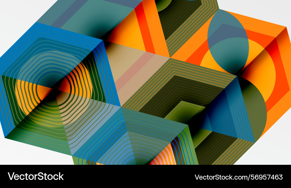 Abstract geometric composition overlapping shapes vector image