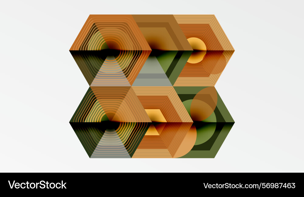 Abstract geometric design hexagons lines create Abstract geometric design hexagons lines create vector image