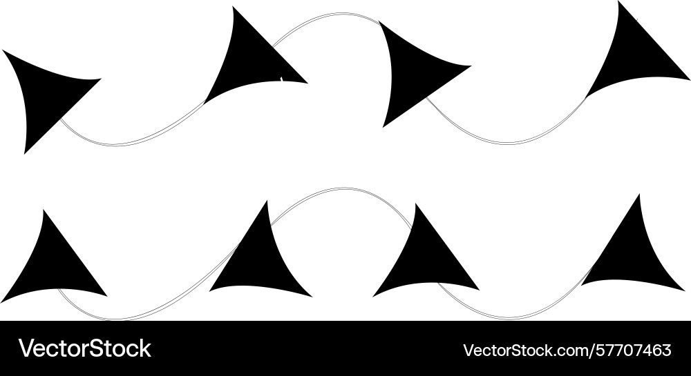 Abstract triangle arrows on curved lines vector image