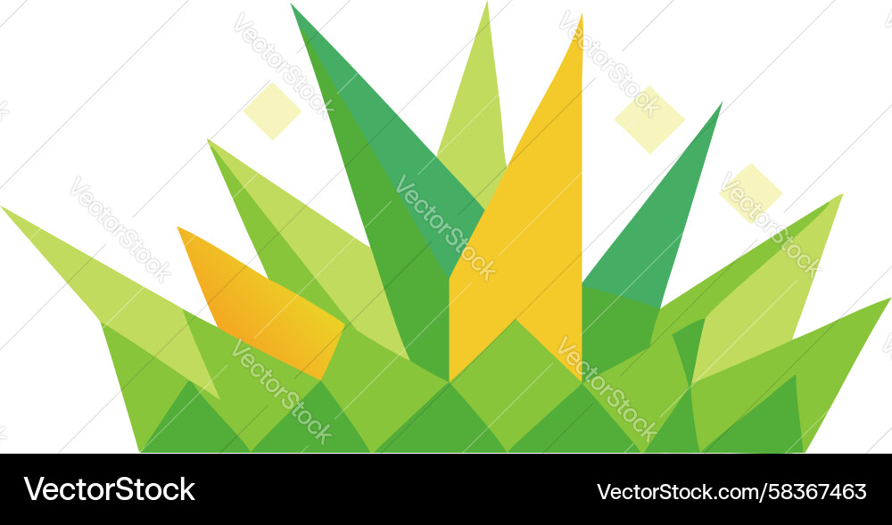 Geometric Angular Greenery Cluster Vector Image
