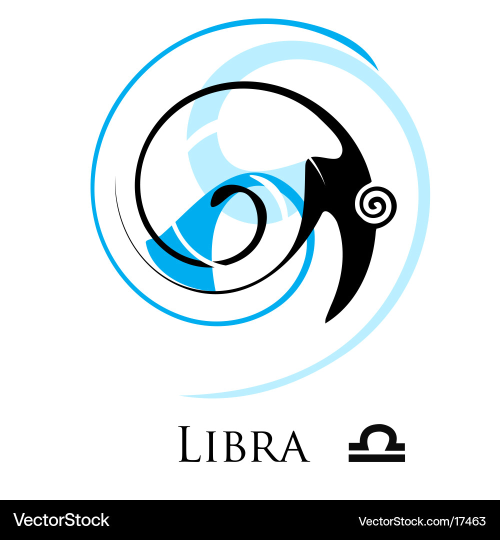 Libra Zodiac Swirl Symbol Vector Image