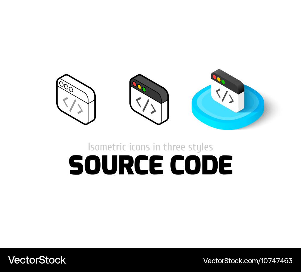 Quellcode-Icon in verschiedenen Stil vektorbild