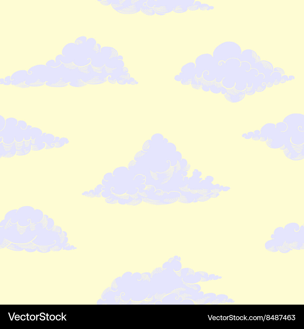 Seamless pattern with clouds sketches Vector Image