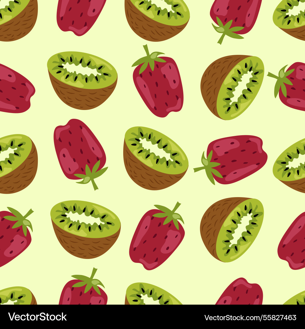 Seamless pattern with kiwi halves Vector Image
