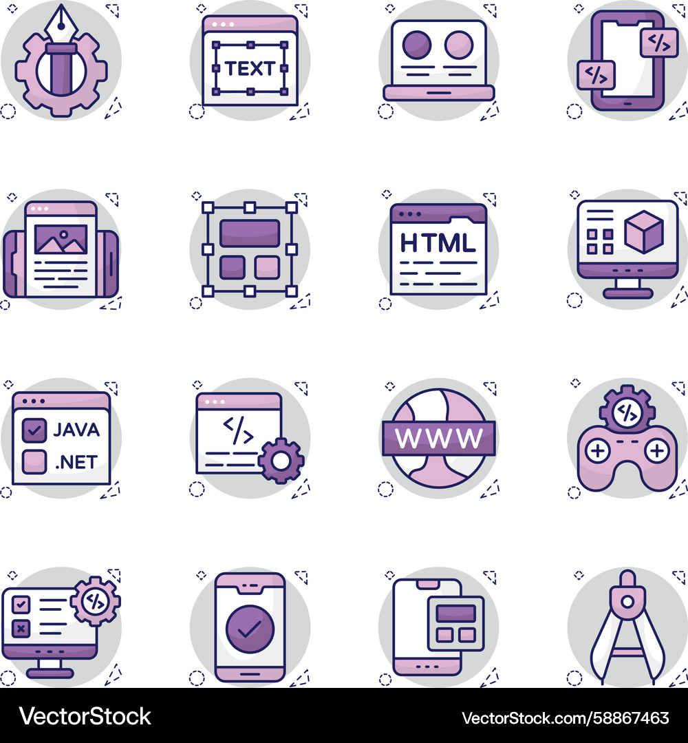 Set of designing and programming flat icons Vector Image