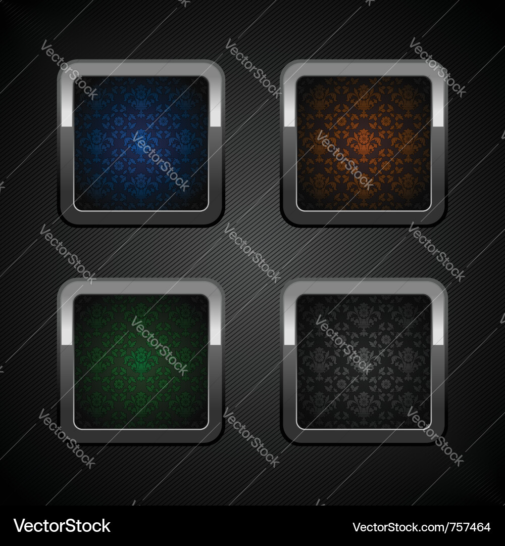 Chrome Button Collection Vector Image