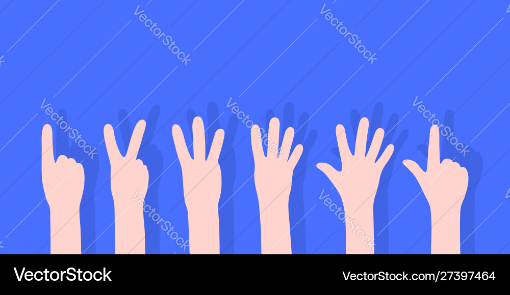 Counting Hands Set - Number Gesture Vector Image
